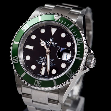 rolex green back|Rolex sub green bezel.